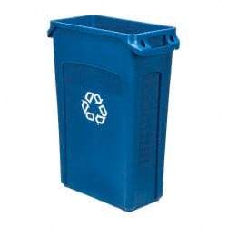 Rubbermaid - 23 Gal Blue Rectangle Recycling Container - 30" High x 22" Long x 11" Wide - USA Tool & Supply