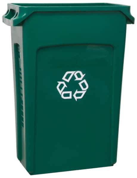 Rubbermaid - 23 Gal Green Rectangle Recycling Container - 30" High x 22" Long x 11" Wide - USA Tool & Supply