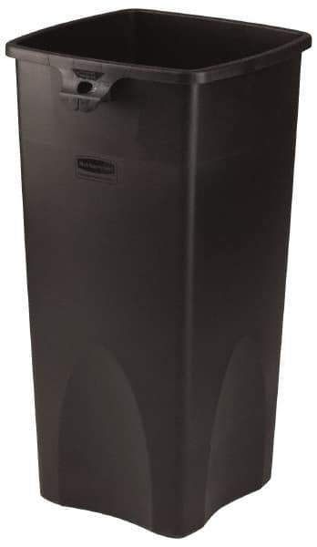 Rubbermaid - 23 Gal Black Square Trash Can - Polyethylene, 30.9" High x 16-1/2" Long x 15-1/2" Wide - USA Tool & Supply