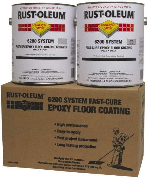 Rust-Oleum - 1 Gal Can Semi Gloss Silver Gray Floor Coating - <250 g/L VOC Content - USA Tool & Supply