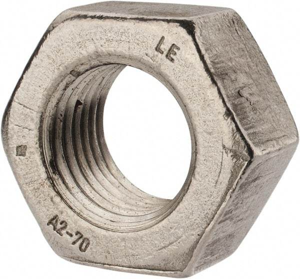 Value Collection - M33x3.50 Metric Coarse Stainless Steel Right Hand Hex Nut - 50mm Across Flats, 26mm High, Uncoated - USA Tool & Supply