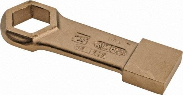 Ampco - 1-1/4" 6 Point Striking Box Wrench - Single End, 6-1/2" OAL, Aluminum Bronze - USA Tool & Supply