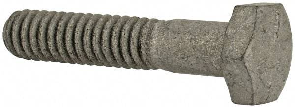 Armor Coat - 1/4-20 UNC, 1-1/4" Length Under Head Hex Head Cap Screw - Partially Threaded, Grade 8 Steel, 7/16" Hex - USA Tool & Supply