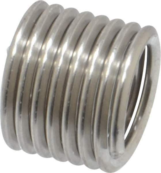 Recoil - M8x1.25 Metric Coarse, 12" OAL, Free Running Helical Insert - 7-3/8 Free Coils, Tanged, Stainless Steel, 1-1/2D Insert Length - USA Tool & Supply