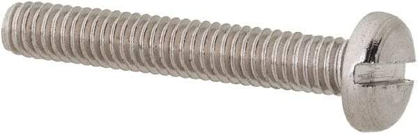 Value Collection - M2.5x0.45 Metric Coarse, 16mm Length Under Head Slotted Drive Machine Screw - Pan Head, Grade 18-8 & A2 Stainless Steel, Uncoated, Without Washer - USA Tool & Supply