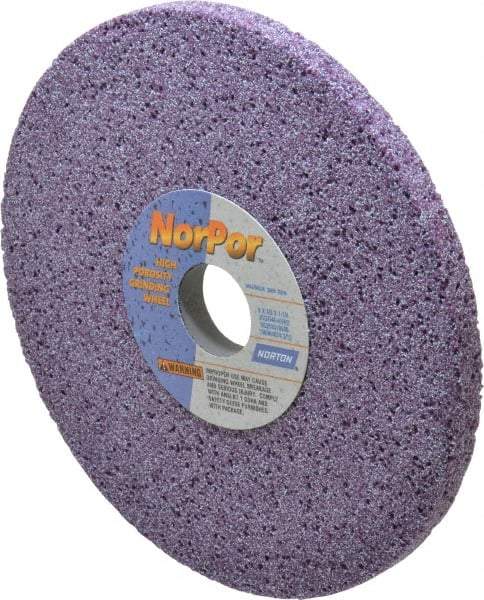 Norton - 8" Diam x 1-1/4" Hole x 1/2" Thick, H Hardness, 46 Grit Surface Grinding Wheel - Ceramic, Type 1, Coarse Grade, 3,600 Max RPM, Vitrified Bond, No Recess - USA Tool & Supply