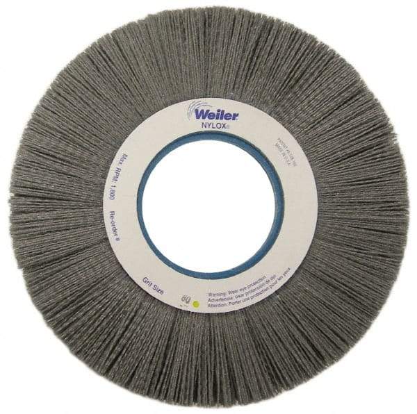 Weiler - 10" OD, 2" Arbor Hole, Crimped Nylon Wheel Brush - 1" Face Width, 3" Trim Length, 0.022" Filament Diam, 3,600 RPM - USA Tool & Supply