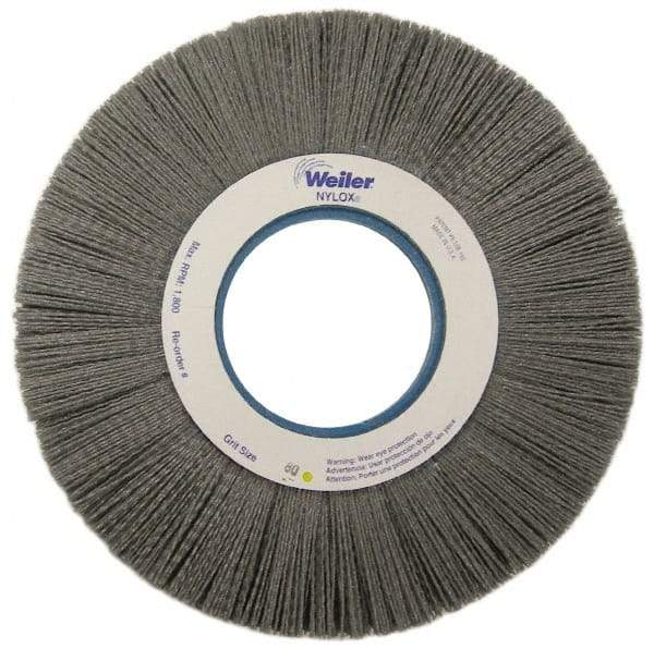 Weiler - 10" OD, 2" Arbor Hole, Crimped Nylon Wheel Brush - 1" Face Width, 3" Trim Length, 0.04" Filament Diam, 3,600 RPM - USA Tool & Supply