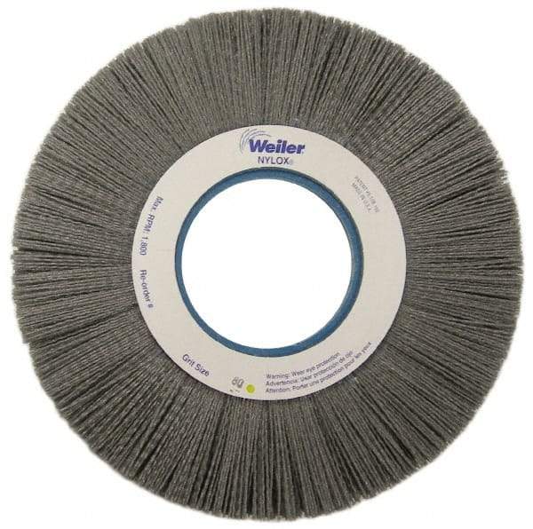 Weiler - 10" OD, Crimped Nylon Wheel Brush - 1" Face Width, 1-5/8" Trim Length, 0.04" Filament Diam, 1,800 RPM - USA Tool & Supply