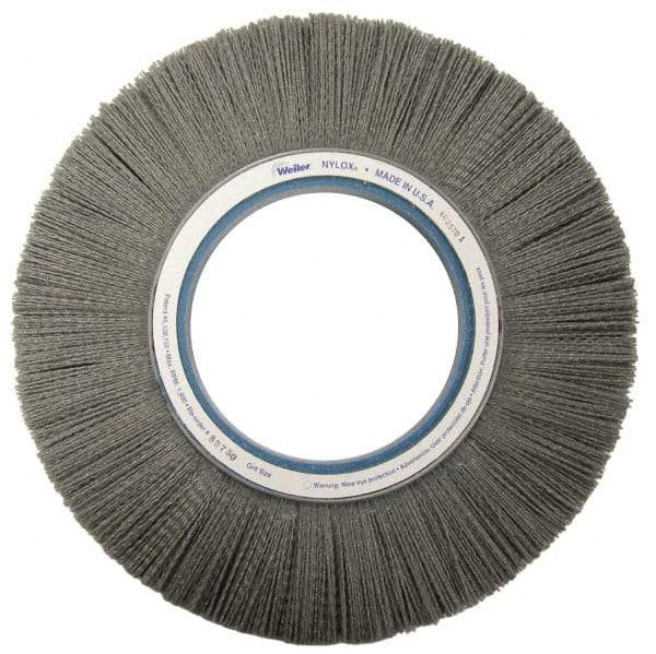 Weiler - 12" OD, Crimped Nylon Wheel Brush - 1-1/8" Face Width, 2-3/4" Trim Length, 0.04" Filament Diam, 1,800 RPM - USA Tool & Supply