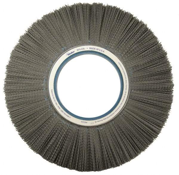 Weiler - 14" OD, Crimped Nylon Wheel Brush - 1-1/8" Face Width, 3-3/4" Trim Length, 0.022" Filament Diam, 1,800 RPM - USA Tool & Supply