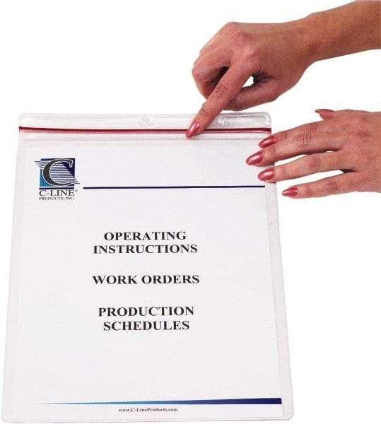 C-LINE - 15 Piece Clear Zipper Shop Ticket Holder - 12" High x 9" Wide - USA Tool & Supply