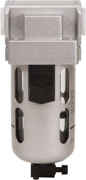 PRO-SOURCE - 3/4" Port Coalescing Filter - Polycarbonate with Metal Guard Bowl, Semi Automatic Drain, 116 Max psi, 0.01 Micron Rating, 3.54" Wide x 10.24" High - USA Tool & Supply