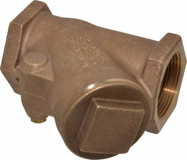 NIBCO - 1-1/2" Bronze Check Valve - Y-Pattern, FNPT x FNPT, 200 WOG - USA Tool & Supply