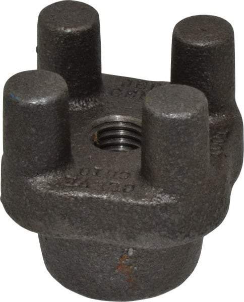 Jergens - 2-1/2" Diam, 2-3/8" High, 9/16" Thread, Tapped Bar Knob - 1-3/4" Projection, 1-1/2" Hub Diam, ASTM 32510 Malleable - USA Tool & Supply