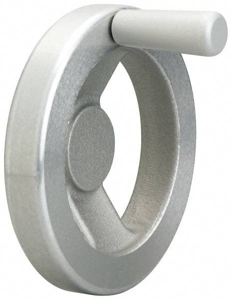 Jergens - 4", 2 Spoke Offset Handwheel with Handle - 1-3/16" Hub, Aluminum Alloy, Plain Finish - USA Tool & Supply