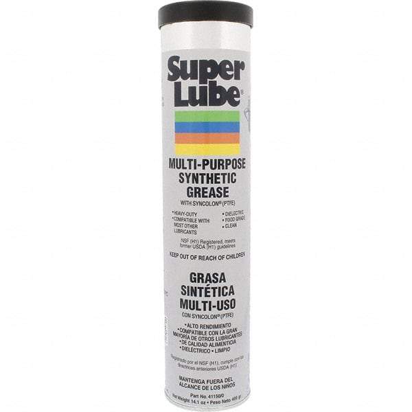 Synco Chemical - 14.1 oz Cartridge Synthetic General Purpose Grease - Translucent White, Food Grade, 450°F Max Temp, NLGIG 0, - USA Tool & Supply