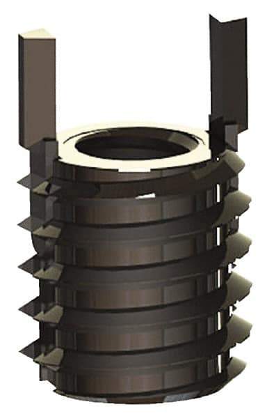 Jergens - M5x0.80 Internal, M8x1.25 External, Metric Coarse, 8mm Insert Length, Thin Wall Keylocking Thread Inserts - Stainless Steel, Passivated Finish, Grade 303, 6H Internal Class of Fit, 6G External Class of Fit, Use Tool 215-064751 - USA Tool & Supply