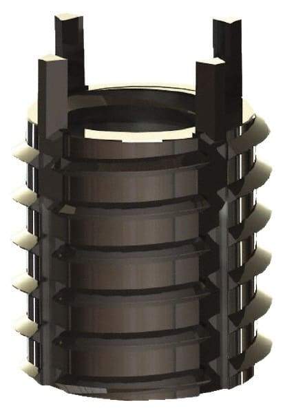 Jergens - M8x1.25 Internal, M14x1.50 External, Metric Coarse, 14mm Insert Length, Heavy Duty Keylocking Thread Inserts - Stainless Steel, Passivated Finish, Grade 303, 6H Internal Class of Fit, 6G External Class of Fit, Use Tool 215-064766 - USA Tool & Supply