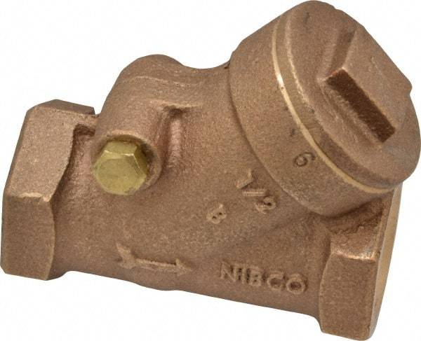 NIBCO - 1/2" Bronze Check Valve - Y-Pattern, FNPT x FNPT, 200 WOG - USA Tool & Supply