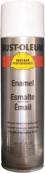 Rust-Oleum - White, Semi Gloss, Rust Proof Enamel Spray Paint - 14 Sq Ft per Can, 15 oz Container, Use on Metal - USA Tool & Supply