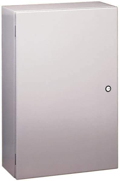Cooper B-Line - Steel Standard Enclosure Hinge Flat Cover - NEMA 4, 12, 24" Wide x 24" High x 12" Deep, Dirt-tight, Dust-tight, Rainproof & Watertight - USA Tool & Supply