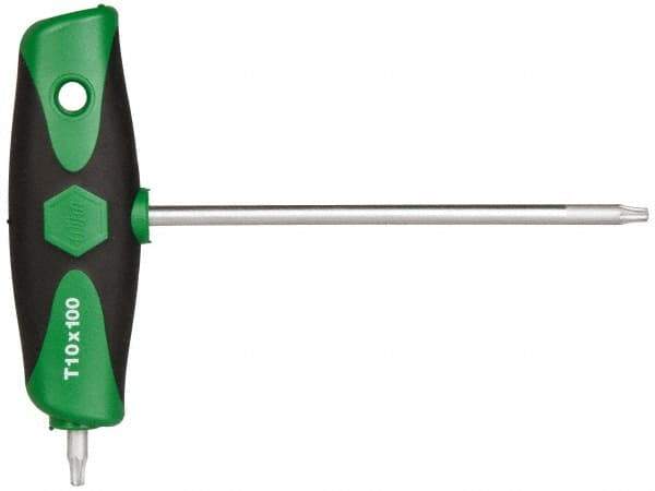 Wiha - T10 T-Handle Cushion Grip Torx Key Set - 100mm Length Under Head, T10 Torx Size - USA Tool & Supply