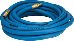PRO-SOURCE - 3/8" ID x 19/32" OD 25' Long Multipurpose Air Hose - MNPT x MNPT Ends, 300 Working psi, 23 to 150°F, 1/4" Fitting, Blue - USA Tool & Supply