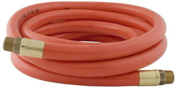 PRO-SOURCE - 1/2" ID x 3/4" OD 100' Long Multipurpose Air Hose - MNPT x MNPT Ends, 300 Working psi, 23 to 150°F, 1/2" Fitting, Orange - USA Tool & Supply