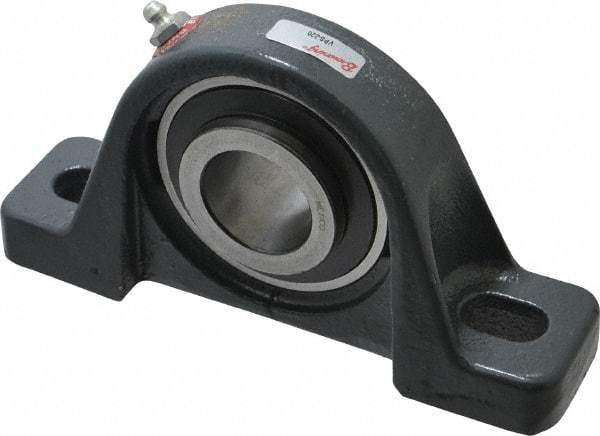 Browning - 1-1/4" ID, 6-3/4" OAL x 3-11/16" OAH Pillow Block - 3,493 Lb Static Cap, 5,782 Lb Dyn Cap, 5" Btw Mnt Hole Ctrs, 1-7/8" Base-to-Ctr Ht, Cast Iron - USA Tool & Supply