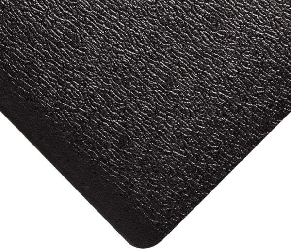 Wearwell - 5' Long x 3' Wide, Dry Environment, Anti-Fatigue Matting - Black, Vinyl with Vinyl Sponge Base, Rounded on 4 Sides - USA Tool & Supply
