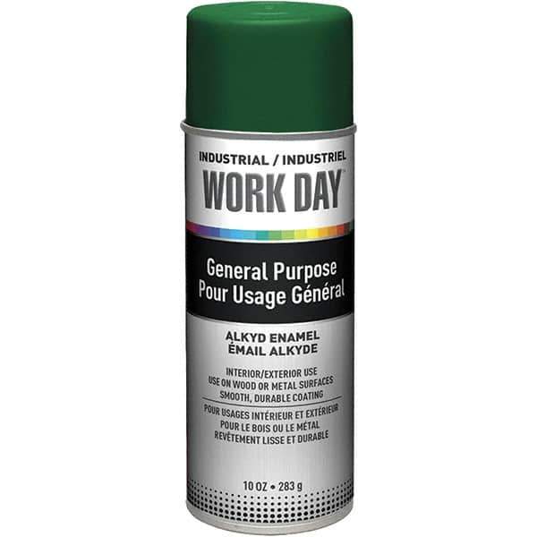 Krylon - Green, Gloss, Enamel Spray Paint - 9 to 13 Sq Ft per Can, 10 oz Container, Use on Ceramics, Glass, Metal, Plaster, Wood - USA Tool & Supply