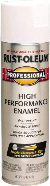 Rust-Oleum - White, Semi Gloss, Rust Proof Enamel Spray Paint - 14 Sq Ft per Can, 15 oz Container, Use on Multipurpose - USA Tool & Supply