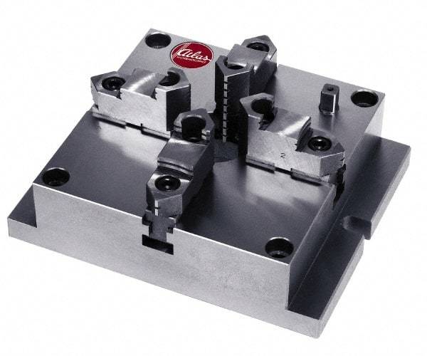 Atlas Workholding - 6" Chuck Diam, 0.16 to 5.04" External Chucking Diam, Low Profile Machining Chuck - 5.67" Bolt Hole Spacing, 1.57" Through Hole, 2.17 to 5.04" Internal Chucking Diam, 8.46" Base Len x 6-1/2" Base Width x 2.24" Base Height - USA Tool & Supply