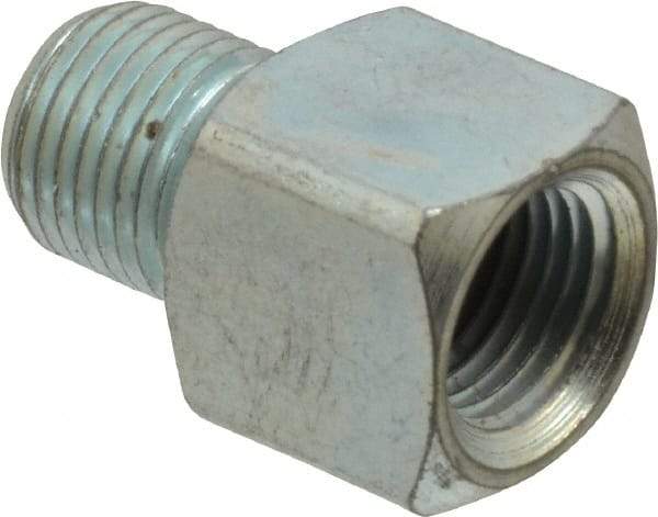 PRO-LUBE - Straight Head Angle, 1/8-27 NPT Steel Grease Fitting Adapter - 1/2" Hex - USA Tool & Supply