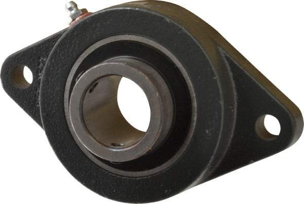Browning - 1-1/2" ID, 6-3/4" OAL x 4-1/8" OAH 2-Bolt Flange - 4,467 Lb Static Cap, 7,340 Lb Dyn Cap, 5-21/32" Btw Mnt Hole Ctrs, Cast Iron - USA Tool & Supply