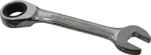 Blackhawk by Proto - 7/16" 12 Point Combination Wrench - 15° Head Angle, 4" OAL, Steel, Chrome Finish - USA Tool & Supply