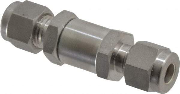 Ham-Let - 1/4" Stainless Steel Check Valve - Inline, Comp x Comp, 3,000 WOG - USA Tool & Supply