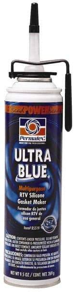 Permatex - 9-1/2 oz Gasket Maker - -65 to 500°F, Blue, Comes in PowerBead Pressurized Can - USA Tool & Supply