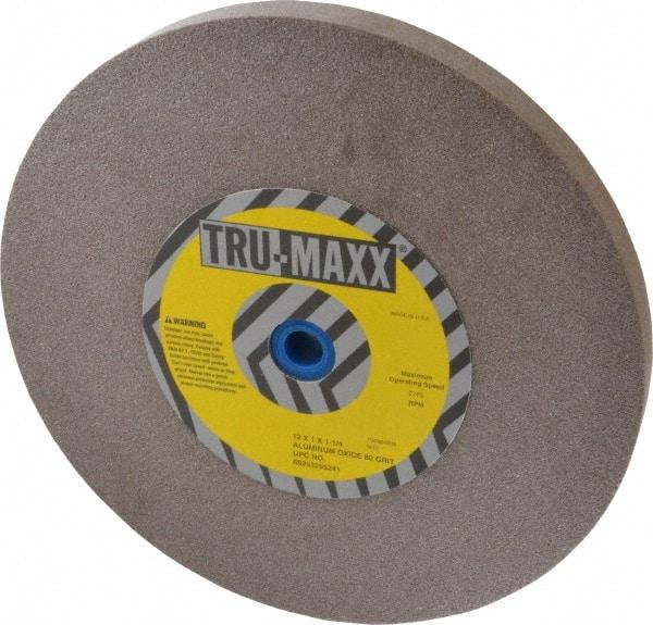 Tru-Maxx - 80 Grit Aluminum Oxide Bench & Pedestal Grinding Wheel - 12" Diam x 1-1/4" Hole x 1" Thick, 2705 Max RPM, P Hardness, Medium Grade , Vitrified Bond - USA Tool & Supply