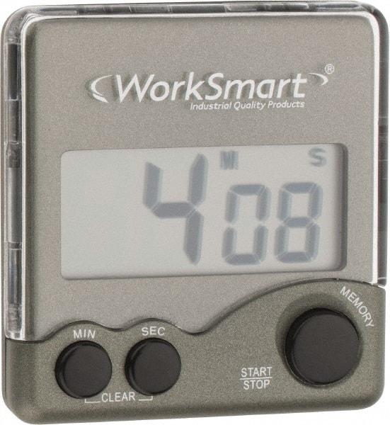 Value Collection - Big Digit Count Up and Down Timer - Counter Down 99 Min 59 Sec, Daily Alarm, Black - USA Tool & Supply