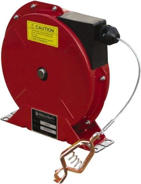 Reelcraft - 3/32 Inch x 50 Ft. Steel Stranded Cable Grounding Reel - Spring Driven Reel - USA Tool & Supply