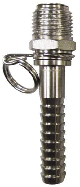 SuperKlean - NPT x 1/2" Hose Barb, Swivel Hose Adapter - Stainless Steel - USA Tool & Supply