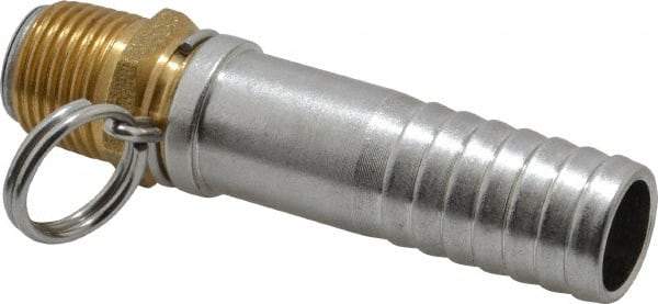 SuperKlean - 1/2 NPT x 3/4" Hose Barb, Swivel Hose Adapter - Brass & Stainless Steel - USA Tool & Supply