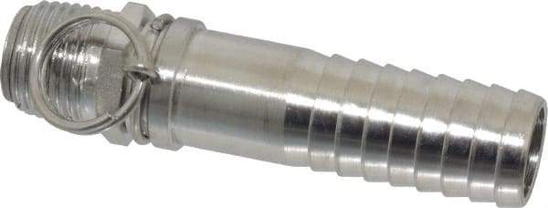 SuperKlean - NPT x 3/4" Hose Barb, Swivel Hose Adapter - Stainless Steel - USA Tool & Supply