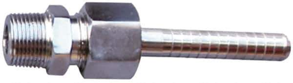 SuperKlean - NPT x 1/2" Hose Barb, 3 Piece Mixer Adapter - Stainless Steel - USA Tool & Supply