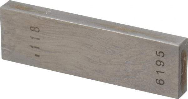 Value Collection - 0.118" Rectangular Steel Gage Block - Accuracy Grade 0, Includes NIST Traceability Certification - USA Tool & Supply