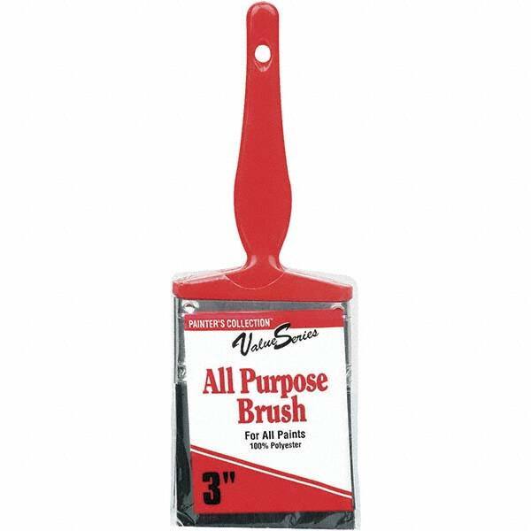 Rubberset - 3" Flat Synthetic Trim Brush - Plastic Thin Kaiser Handle - USA Tool & Supply