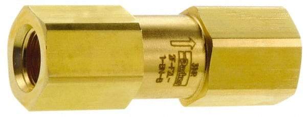 Parker - 3,000 Max psi, 3/8" Pipe, FNPT x FNPT End Connections, Brass Instrumentation Filter - Micro Rating 1, Viton Seal - USA Tool & Supply