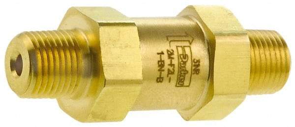 Parker - 3,000 Max psi, 1/2" Pipe, MNPT x MNPT End Connections, Brass Instrumentation Filter - Micro Rating 1, Viton Seal - USA Tool & Supply